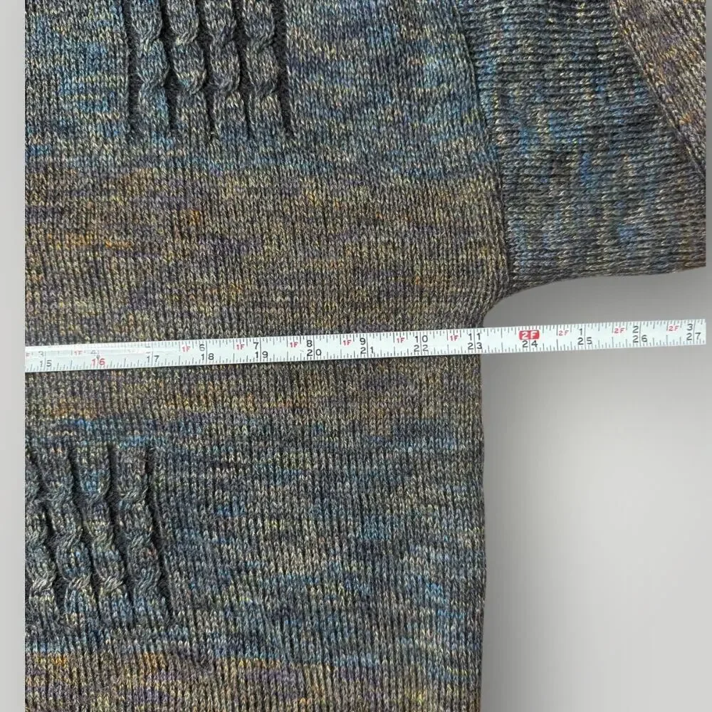 Vintage Italian Wool Blend Knit Sweater Multicolor Crewneck Made in Italy